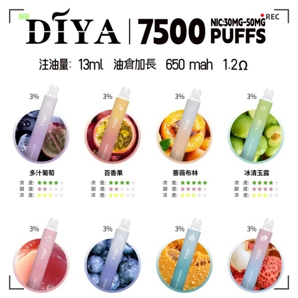 DIYA7500口拋棄式電子煙 叮啞電子煙#台灣現貨#ILIA電子煙#日期10/